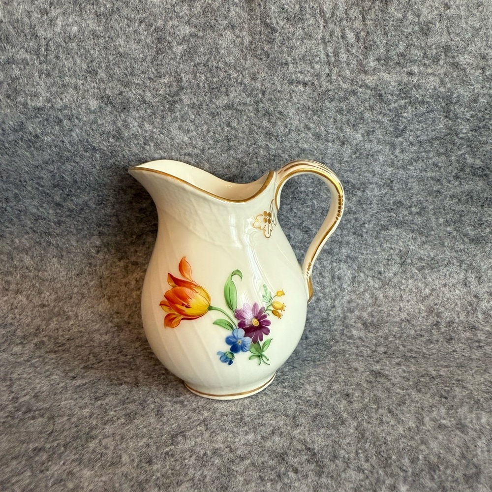 Vintage KPM Berlin Porcelain Floral w/ Gold Trim Creamer